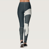 Leggings L'élégante oeuvre d'art japonaise en noir et blanc (Dos)