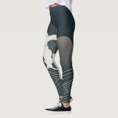 Leggings L'élégante oeuvre d'art japonaise en noir et blanc (Gauche)