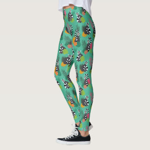 Leggings Lémurs tropicaux - Aquamarine