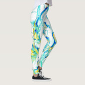 Leggings L'encre courait dans plus d'une direction ? Jaune, (Droite)