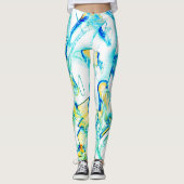 Leggings L'encre courait dans plus d'une direction ? Jaune, (Devant)