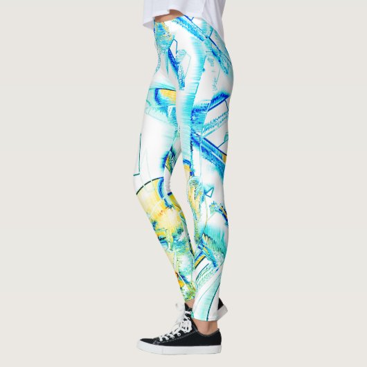 Leggings L'encre courait dans plus d'une direction ? Jaune, (Gauche)