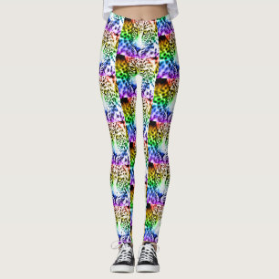 Leggings Léopard arc-en-ciel Rétro 80s