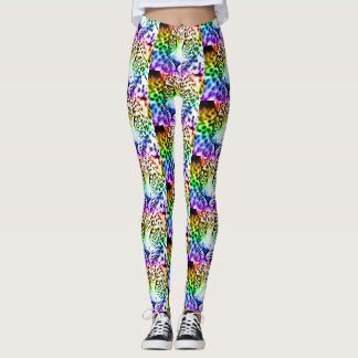 Leggings Léopard arc-en-ciel Rétro 80s