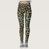 Leggings Leopard bleu et or (Devant)