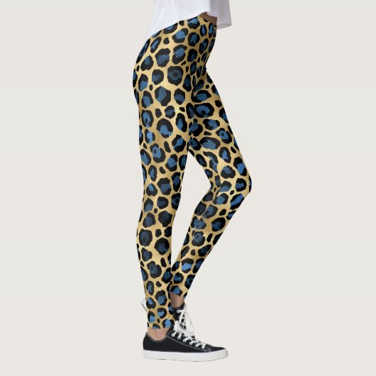 Leggings Leopard bleu et or (Droite)