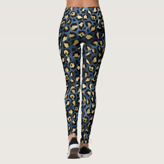 Leggings Leopard bleu et or (Dos)