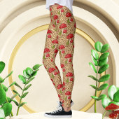Leggings Leopard de luxe avec imprimé champignons