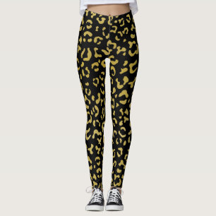 Leggings Leopard d'or, Parties scintillant d'or, Motif de l