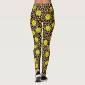Leggings Léopard Exotique Poster de animal Jaune Pickleball (Dos)