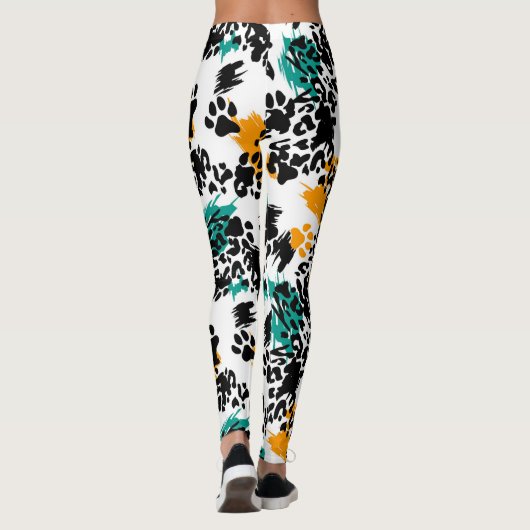 Leggings Léopard Fawn Texture - Élégantes jambes des femmes (Dos)