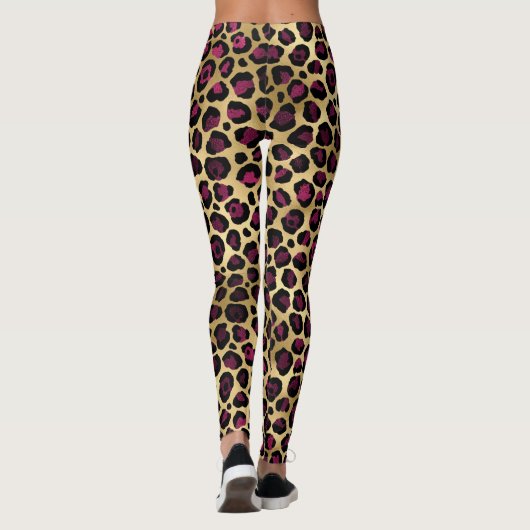 Leggings Leopard Gift, Wild Cat Safari, Hommes Femmes Enfan (Dos)