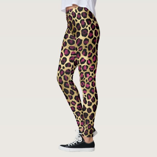 Leggings Leopard Gift, Wild Cat Safari, Hommes Femmes Enfan (Gauche)