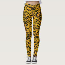 Leopard heart print yellow