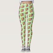 Leggings Léopard jaune Gecko Vert (Devant)