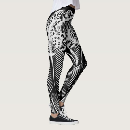 Leggings Leopard Line Flow – Artistic Black & White (Droite)