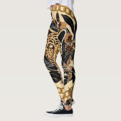 Leggings Léopard Orchidées Tropical Motif sans fil (Gauche)