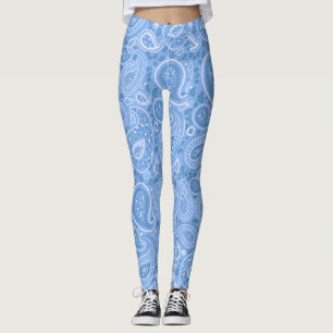 Leggings Leopard Paisley Motif bleu élégant Yoga