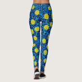 Leggings Léopard Poster de animal amusant Bleu Jaune Pickle (Dos)