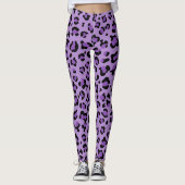 Leggings Leopard Print, Léopard Spots, Purple Leopard (Devant)