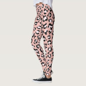 Leggings Léopard Print, Léopard Spots, Rose Léopard (Gauche)