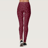 Leggings Léopard rose chaud unique & rouge foncé (Dos)