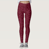 Leggings Léopard rose chaud unique & rouge foncé (Devant)