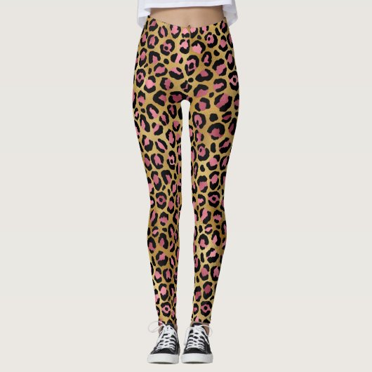 Leggings Leopard rose or (Devant)