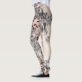 Leggings Léopard textile : Motif à chaîne florale. (Gauche)