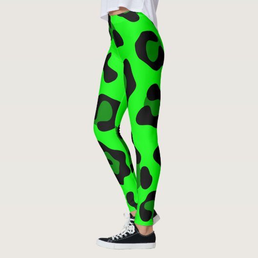 Leggings léopard vert acide (Gauche)