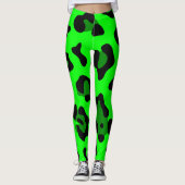 Leggings léopard vert acide (Devant)