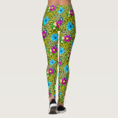 Leggings Leopard vert avec fleurs Imprimer (Dos)