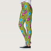 Leggings Leopard vert avec fleurs Imprimer (Gauche)