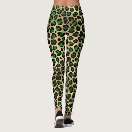 Leggings Leopard vert et or (Dos)