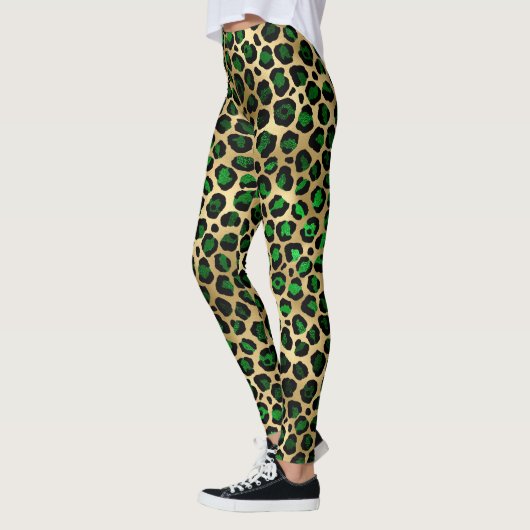 Leggings Leopard vert et or (Gauche)