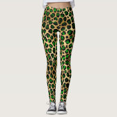 Leggings Leopard vert et or (Devant)