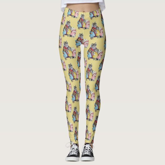 Leggings ~ Les 3 Petits Chatons ~ Original Jaune (Devant)