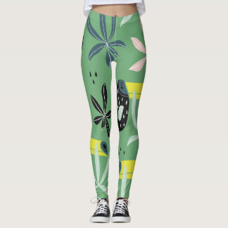 Leggings Les animaux de la jungle, les éléments tropicaux, 