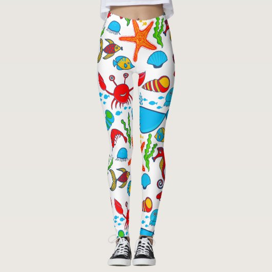 Leggings Les animaux marins mignons (Devant)