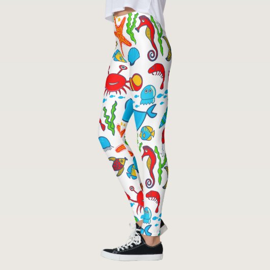 Leggings Les animaux marins mignons (Gauche)
