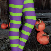 Leggings Les bas à rayures vert violet de la sorcière d'Hal