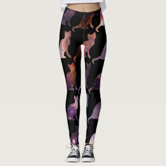 Leggings Les chats d'impression de galaxie ont modelé des