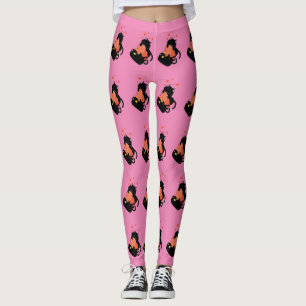 Leggings Les chats noirs jouent avec le coeur