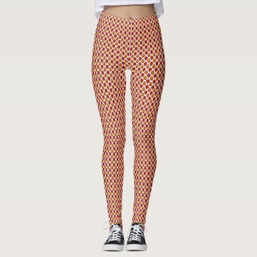 Leggings Les coccinelles en orange et rouge (Devant)