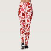 Leggings Les coeurs jettent partout sur le rouge rose femme (Dos)