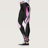 Leggings Les dames au ruban rose personnalisent les jambes  (Gauche)