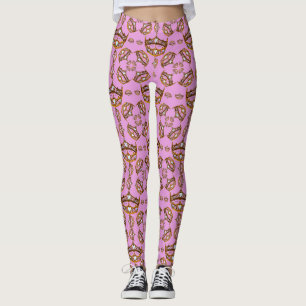 Leggings Les diadèmes de couronne d'or de coeurs de la