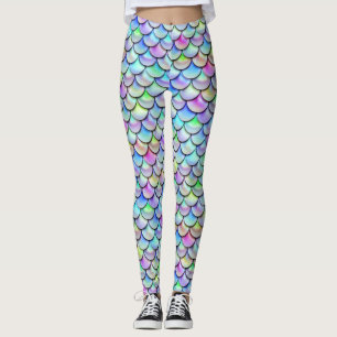 Leggings Les échelles de sirènes de la bulle arc-en-ciel 