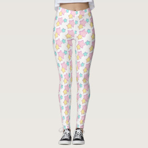 Leggings Les étoiles bleues et jaunes de rose en pastel