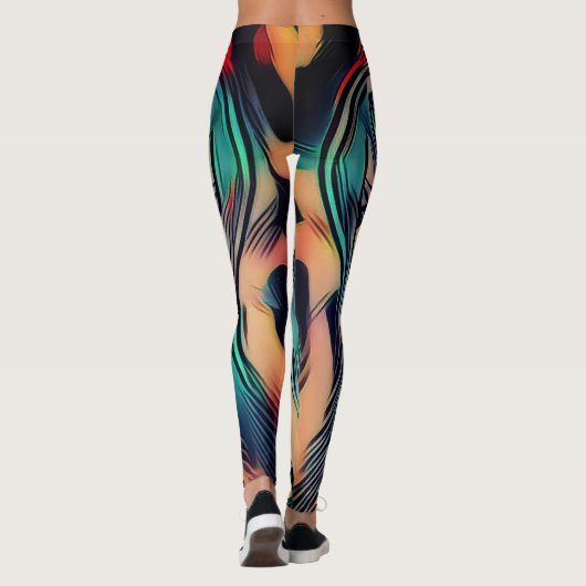 Leggings Les filles gothiques tatouées avec les cheveux ble (Dos)